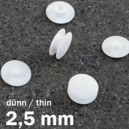 Nity zatrzaskowe plastikowe biały  | 2.5 mm
