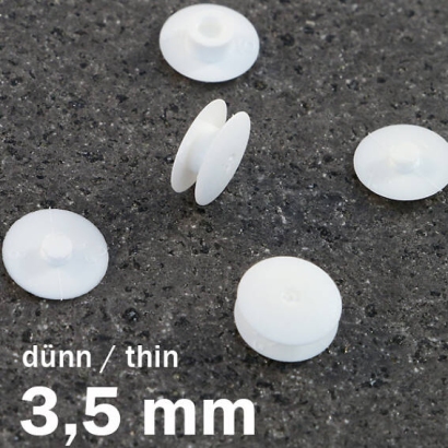 Nity zatrzaskowe plastikowe biały | 3.5 mm