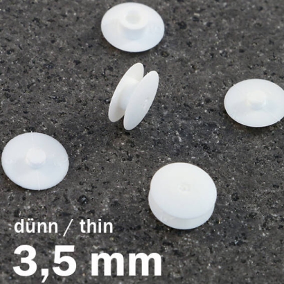 Nity zatrzaskowe plastikowe biały  | 3.5 mm