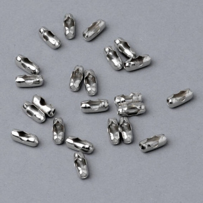 Łączniki do łańcuszków kulkowych, 2.4 mm, niklowane 